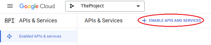 Google enable apis